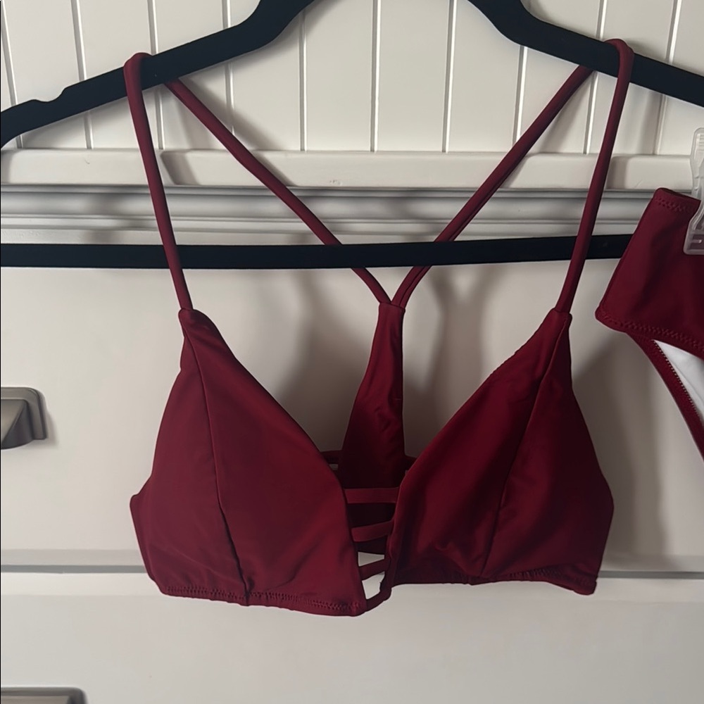 Cupshe Deep Red Strappy Bikini